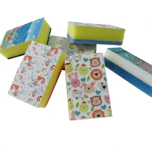 Scouring Pad Sponges for Dishes Cleaning Three Layer Multi function Dish Washing Scrub Sponge Kitchen Supplies