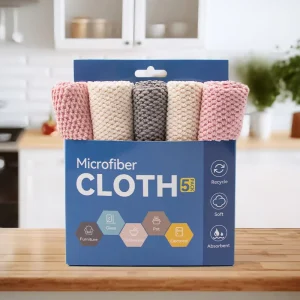 Scratch Free Edgeless Thick Microfiber Cleaning Towel Quick Dry Multipurpose for Kitchen