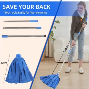 Screw Socket Microfiber Cloth Mop with Long Handle Simple Packaging Floor Cleaning Tools Shop Mop