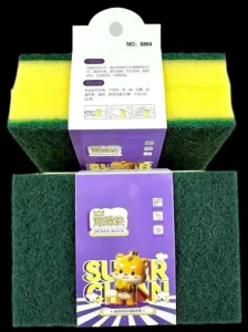Scrub Sponge 2pcs #6864 Sponge Scourer Dish Washing Sponge Block Non Stick Cookware Safe Scouring Pad $1 Consumer Goods
