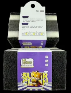 Scrub Sponge 2pcs #6866 2 Sponge Scourer Dish Washing Sponge Block Non Stick Cookware Safe Scouring Pad Consumer Goods