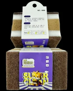 Scrub Sponge 2pcs #6868 2 Sponge Scourer Dish Washing Sponge Block Non Stick Cookware Safe Scouring Pad Consumer Goods