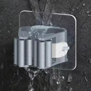 Self Adhesive Mop Holder Broom Stand Wall Mounted Storage Organizer Sweeping Brush Hook for Bathroom Curtain Poles Accessory
