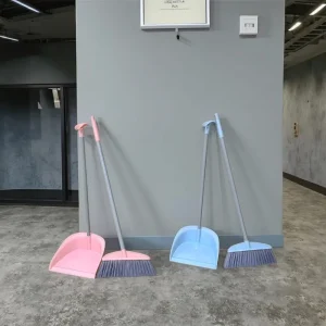 Self Cleaning Broom with Dustpan Set PET Bristle Household Indoor Floor Cleaning Set