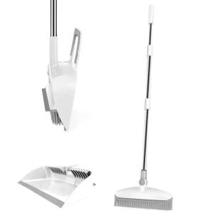Self Cleaning Dustpan Teeth Rubber Squeegee Broom Cleaning Broom Set