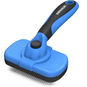 Self Cleaning Plastic Slicker Brush Skin Friendly Deshedding Grooming Tool for Dogs Cats Pet Supplies Accessories Blue