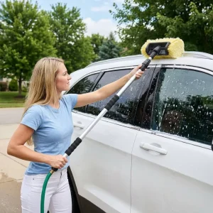 Self Rinsing Five Panel Car Wash Brush Scratch Safe Soft Bristle Sectional Aluminum Pole Exterior Vehicle Kit