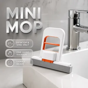 Self Squeezing Desktop Sponge Mop Portable Handheld Sink and Mirror Wiper Wash Free Small Cleaning Tool OEM