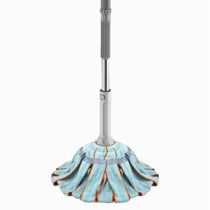 Self-Twisting Stainless Steel Cotton Mop Hands-Free High Capacity Absorbent Twist Mop for Wet & Dry Household Floor Cleaning