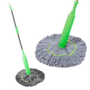 Self Wringing Mop with 52.7 Inch Long Handle for Wet Mopping Home Office Hardwood Vinyl Tile Laminate Floors