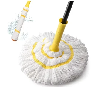 Self-Wringing Twist Mop for Floor Cleaning Long Handled Microfiber Floor Mop with Top Scouring Pad Home Kitchen