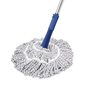 Self-wringing Twist Mop Four-Side Wringing Eco-Friendly Dry/Wet Use Extendable Handle for Hardwood Tile Floor Cleaning