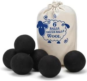 Set of 6 Natural Wool Dryer Balls with Lavender Scent Essential Oil Infused Laundry Balls & Discs