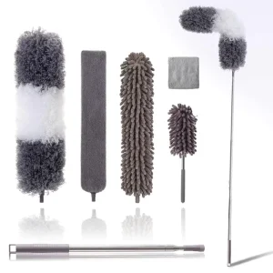 Seven Piece Fiber Dusting Duster with Extendable Handle Chenille Duster Ultra Fine Fiber Dusting
