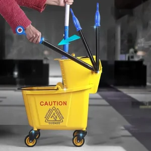 Shopping Mall Heavy Duty 32Qt Squeezer Side Press Wringer Commercial Large Capacity Mop Bucket