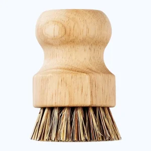 Short Handle Solid Wooden Cleaning Brush Dishwashing and Pot Decontamination with Sisal for Kitchen Use