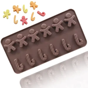 Silicone Christmas Tree and Gift Box Chocolate Mold