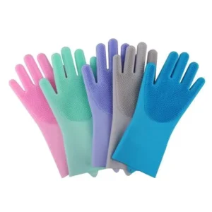 Silicone Cleaning Gloves Heat Resistant Kitchen Dishwashing Gloves Reusable Household Gloves OEM