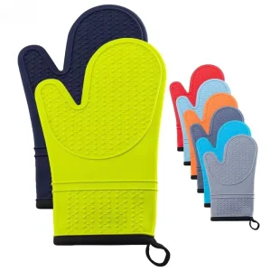 Silicone Cotton Gloves Print Printed Slanted Flat Mouth Oven Gloves for Baking and Microwave Heat Insulation