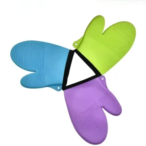 Silicone Cotton Gloves Printed Style Thickened Padded Microwave Oven Gloves for Baking Heat Resistant Oven Gloves