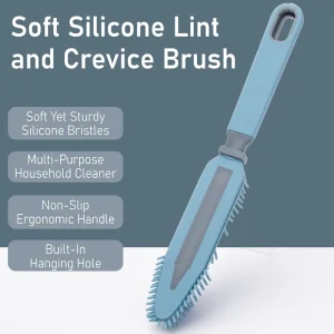 Silicone Crevice Brush Flexible Narrow Head Gap Cleaning Brush with Silicone Lint