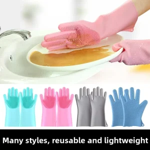 Silicone Dishwashing Gloves Model 001 Household Chores Pet Bathing Kitchen Cleaning 210g Non Slip Durable Everyday
