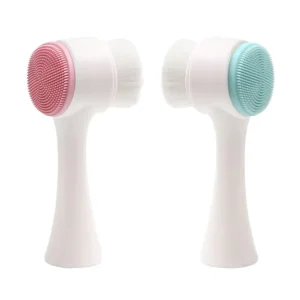 Silicone Facial Brush with Soft Bristles Double sided Cleansing Brush to Remove Blackheads and Deeply Clean Pores