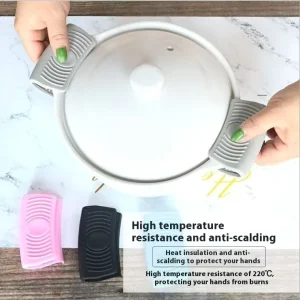 Silicone Heat-Insulating Thickened Finger Sleeves High-Temperature Resistant Anti-Scald Gloves Dishwasher Safe Printed for Bowls
