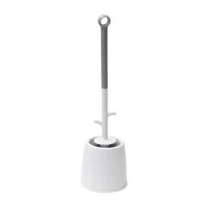 Silicone Long-Handle Toilet Brush Set with Wall-Mounted PP Holder