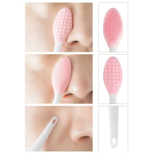 Silicone Manual Facial Cleansing Brush Skin Friendly Soft Face Scrubber for Blackheads Whiteheads Makeup Residues Removal