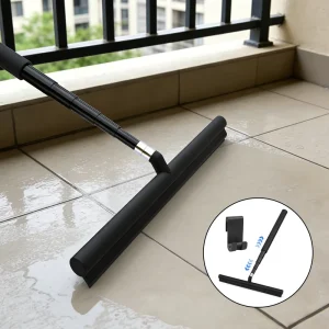 Silicone Shower Squeegee with Long Handle Extension Pole and Telescopic Design for Window and Glass Cleaning