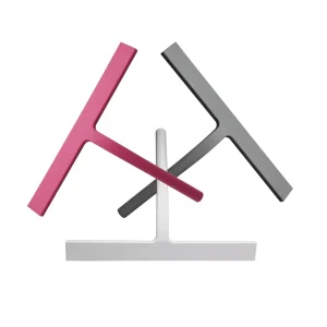 Silicone Shower Squeegee with Wall Hanger No Drilling Window Squeegee with Stainless Steel Core