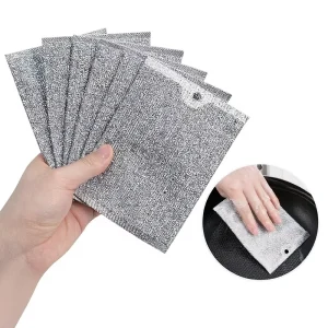 Silver Thread Rectangular Sponge Block Household Housekeeping Dishwashing Sponge Scrubber Kitchen Double Layer Scouring Pad