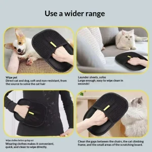 Simple Convenient Polyester Electrostatic Pet Hair Removal Gloves with Fur Brush and Lint Remover