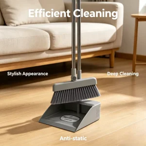 Simple Household Cleaning Kits Modern Stylish Soft Bristle Broom Practical Home Floor Dustpan Sets