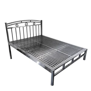 Single Bed Frame for Bedroom Hostel and School Furniture Space Saving Iron Metal Bed for Hotels Hostels and Girls’ Use
