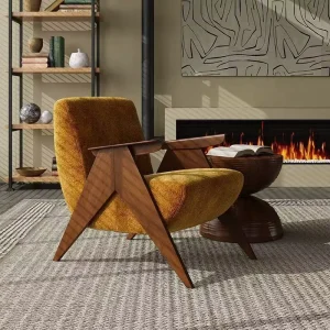 Single-Seater Solid Wood Armchair for Balcony or Homestay