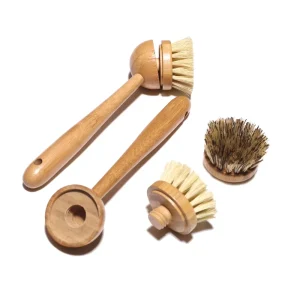 Sisal Biodegradable Reusable Natural Bamboo Kitchen Brush Bamboo Dish Wash Brush Head