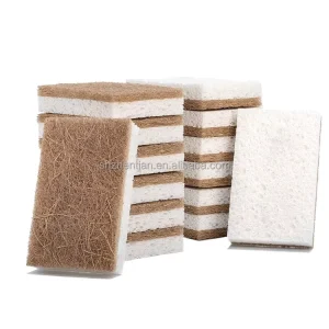 Sisal Cellulose Coconut Sponge Wood Pulp Cotton Biodegradable S Shape Eco Friendly Natural Kitchen Cleaning Scrubber Sponge