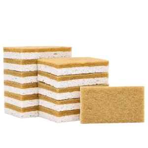 Sisal Pulp Cotton Biodegradable Natural Kitchen Sponge Compostable Cellulose and Coconut Scrubber Sponge