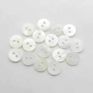 Skillful Manufacture Customized 40l Round Sewing Two Holes Mop Pearl White Shell Buttons Flatback Nickel Free Machine Washable