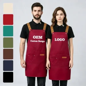 Sleeveless Canvas Apron for Commercial Kitchen Restaurant & Cafe Use Washable Reusable Durable & Fashionable OEM