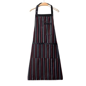 Sleeveless Striped Apron Reusable Durable Polyester Cotton Custom Logo Adult Adjustable Large