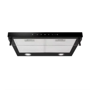 Slim 600 mm Gas and Electric Wall-Mounted Range Hood with Touch Control, Copper Motor, 3-Speed, Black