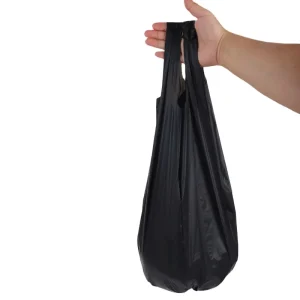 Small Biodegradable Compostable Bathroom Trash Bags 2 Gallon Black Mini Garbage Bags With Handle