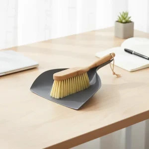 Small Eco-friendly Home Handheld Mini Bamboo Cleaning Broom Set with Dustpan Cleaning Brush for Indoor Desk Dust Collection