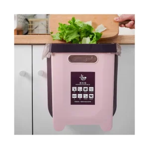 Small Kitchen Waste Bin Foldable Hanging Recycle Rubbish Bin Collapsible Plastic Trash Can for Garbage Dust Collection Made PP
