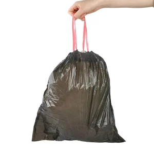 Small Medium Larger Plastic Trash Bags With Drawstring Custom Logo Heat Sealing Printed Rolls for Garbage Rubbish Management