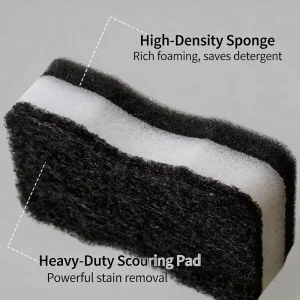 Small Size Wave Shaped Cleaning Sponge Pad Durable Scouring Sponge for Kitchen Dish Pot Sink Multipurpos Cleaning
