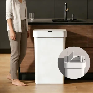 Smart 50L Small Plastic Battery Powered Indoor Kitchen Automatic Induction Sensor Dustbin for Bathroom Bedroom Office Diaper